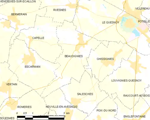 Detailkaart van de gemeente