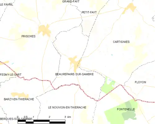 Detailkaart van de gemeente