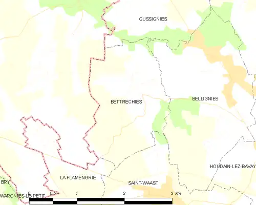 Detailkaart van de gemeente