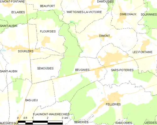 Detailkaart van de gemeente