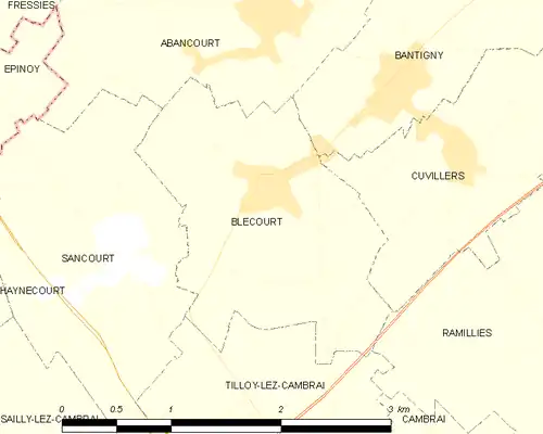 Detailkaart van de gemeente