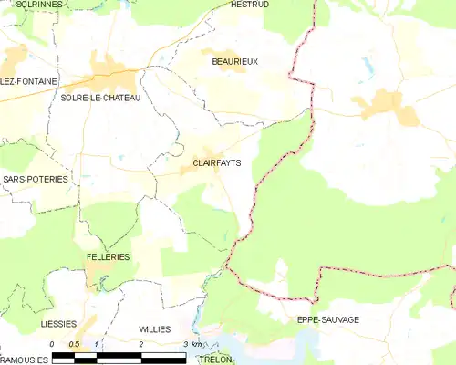 Detailkaart van de gemeente