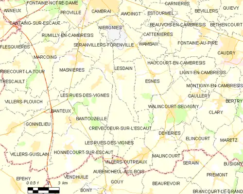 Detailkaart van de gemeente