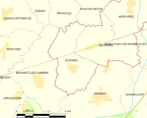 Detailkaart van de gemeente