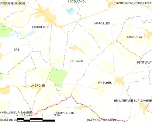 Detailkaart van de gemeente