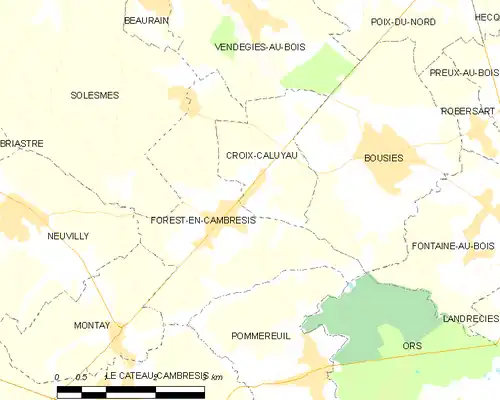 Detailkaart van de gemeente