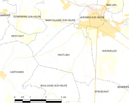 Detailkaart van de gemeente
