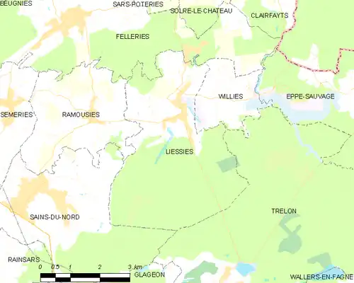 Detailkaart van de gemeente