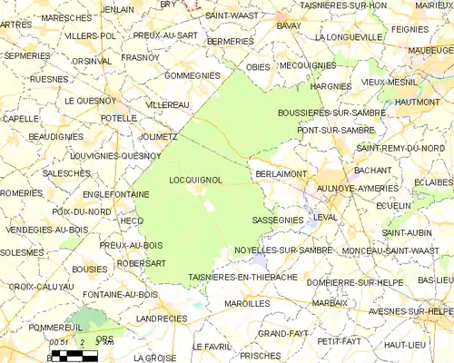 Detailkaart van de gemeente