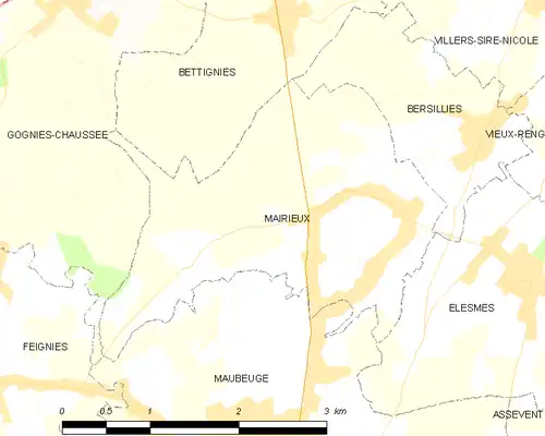 Detailkaart van de gemeente
