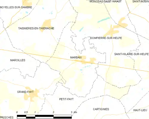 Detailkaart van de gemeente