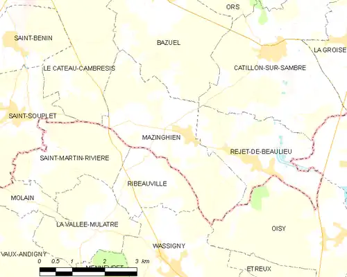 Detailkaart van de gemeente