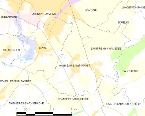 Detailkaart van de gemeente