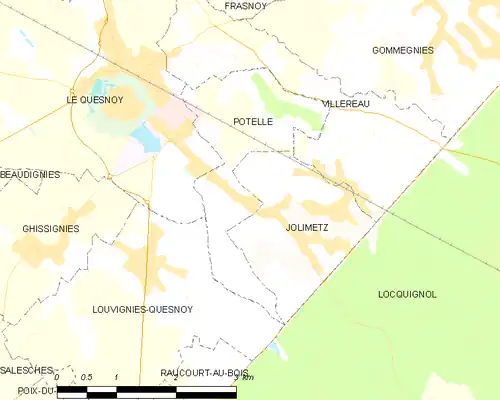 Detailkaart van de gemeente