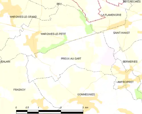 Detailkaart van de gemeente