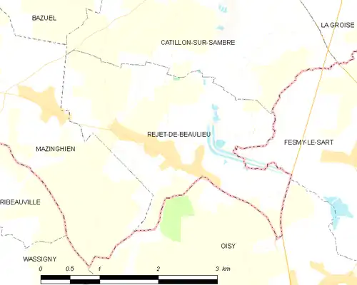 Detailkaart van de gemeente