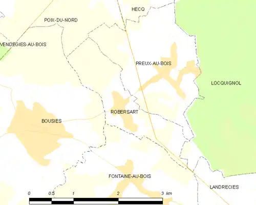 Detailkaart van de gemeente