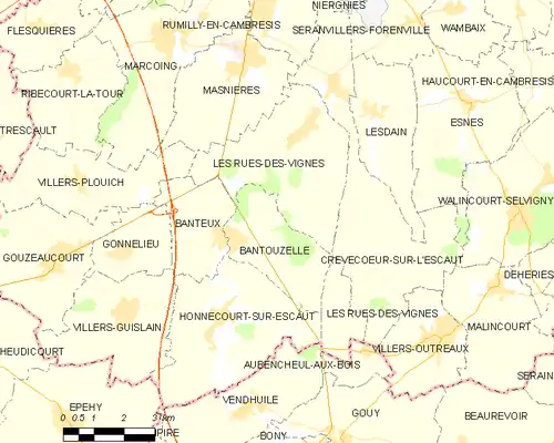 Detailkaart van de gemeente