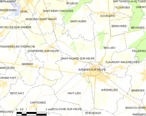 Detailkaart van de gemeente