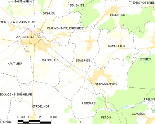 Detailkaart van de gemeente