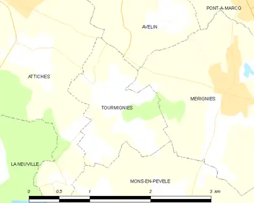 Detailkaart van de gemeente