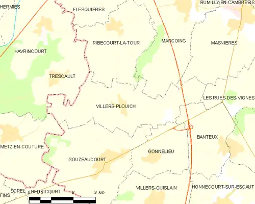 Detailkaart van de gemeente