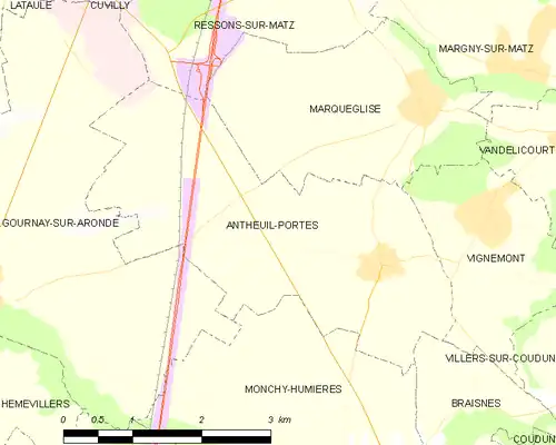 Detailkaart van de gemeente