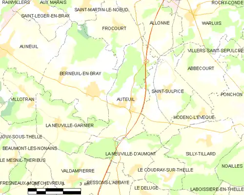 Detailkaart van de gemeente