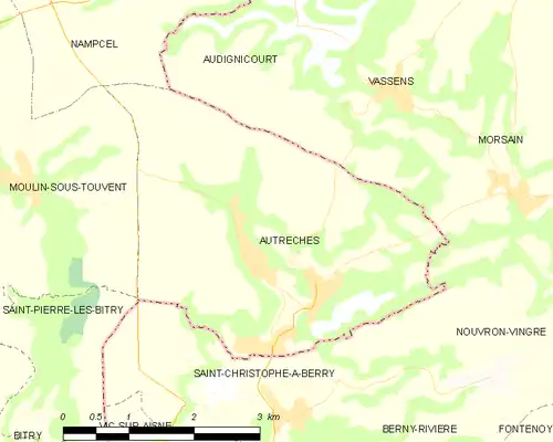 Detailkaart van de gemeente