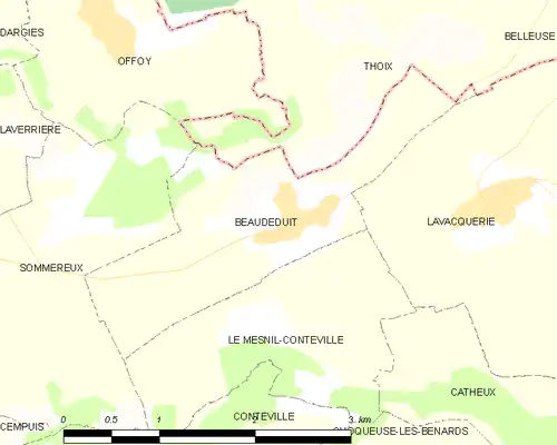 Detailkaart van de gemeente