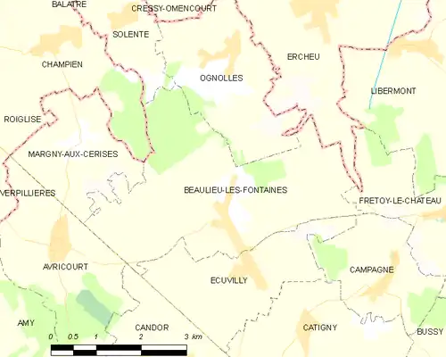 Detailkaart van de gemeente