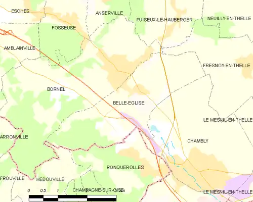 Detailkaart van de gemeente