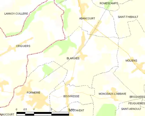 Detailkaart van de gemeente