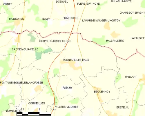 Detailkaart van de gemeente