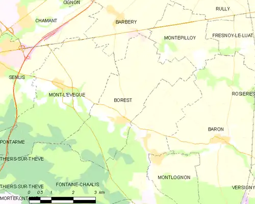 Detailkaart van de gemeente