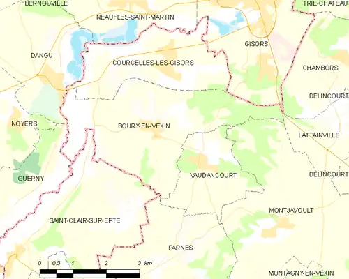 Detailkaart van de gemeente