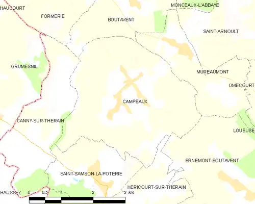 Detailkaart van de gemeente