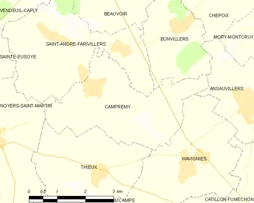 Detailkaart van de gemeente