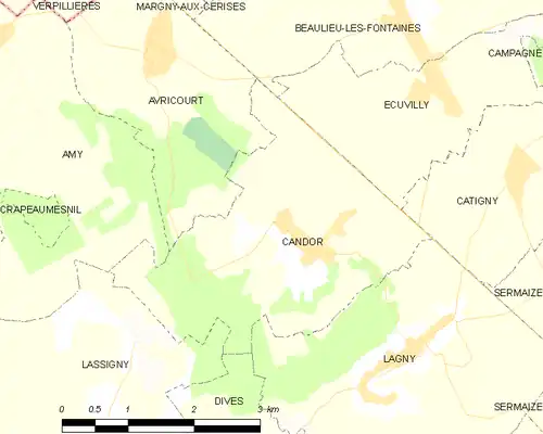 Detailkaart van de gemeente