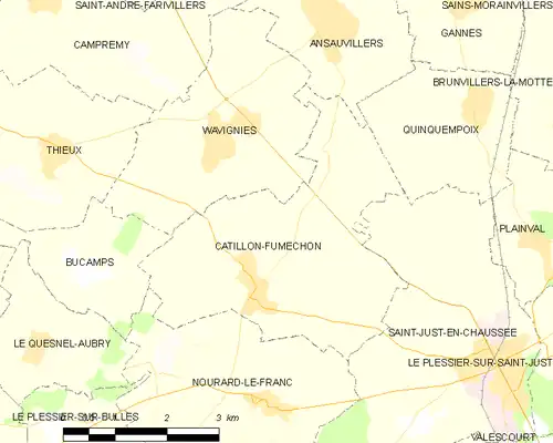 Detailkaart van de gemeente