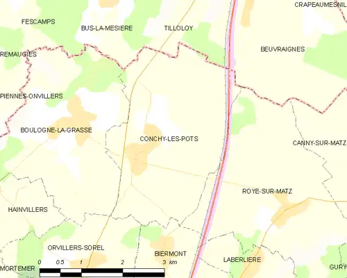 Detailkaart van de gemeente