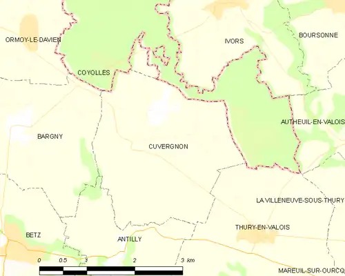 Detailkaart van de gemeente