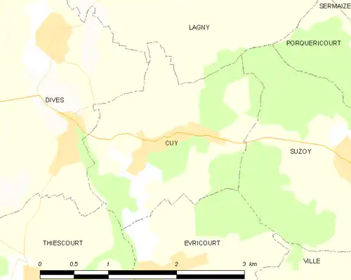 Detailkaart van de gemeente