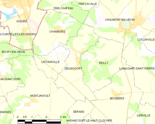 Detailkaart van de gemeente