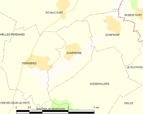 Detailkaart van de gemeente