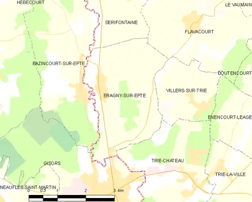 Detailkaart van de gemeente