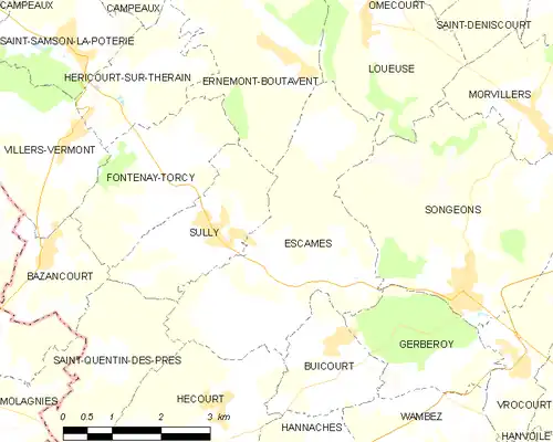 Detailkaart van de gemeente