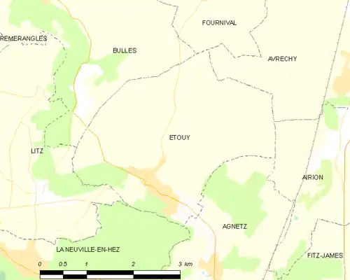 Detailkaart van de gemeente