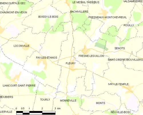 Detailkaart van de gemeente