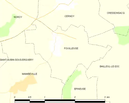 Detailkaart van de gemeente